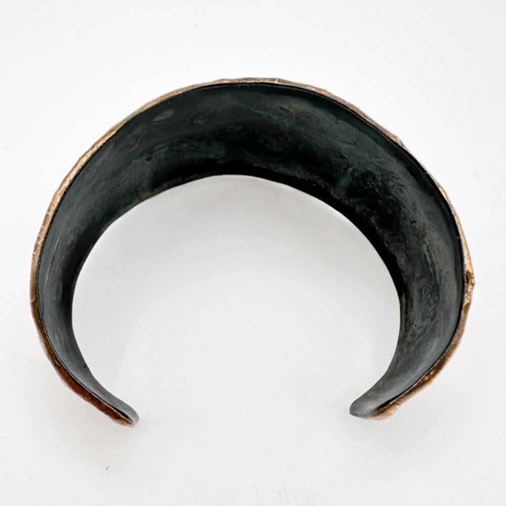 Copper and Brass Bracelet Hand Made Cuff Style Brutalist Chunky Statement Piece - Picture 11 of 13